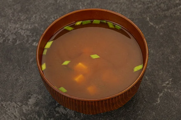 Sopa Miso Tradicional Japonesa Con Queso Tofu — Foto de Stock