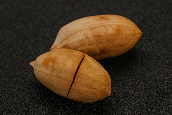 Reife Leckere Zwei Ganze Pekannüsse — Stockfoto