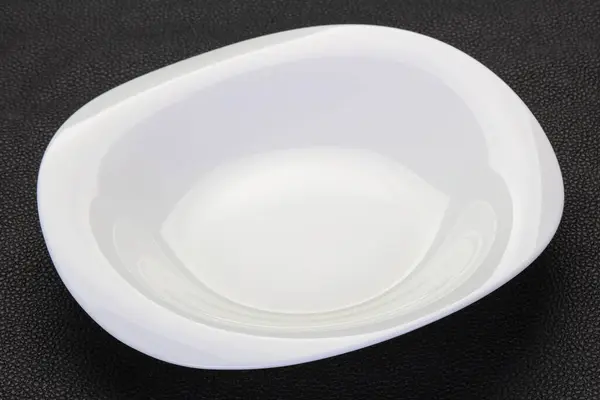 Empty White Plate Black Background — Stock Photo, Image