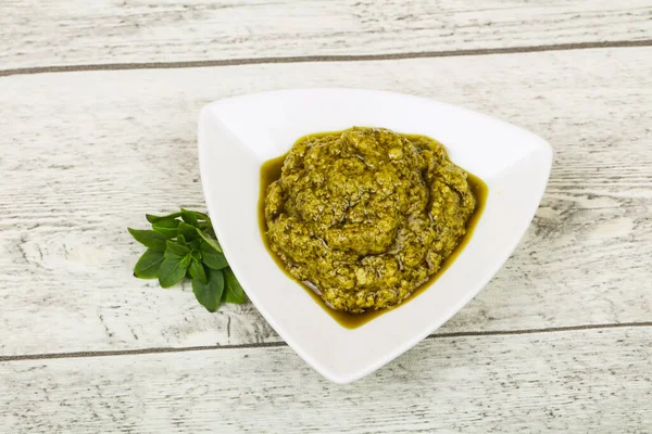 Salsa Albahaca Pesto Bowl — Foto de Stock