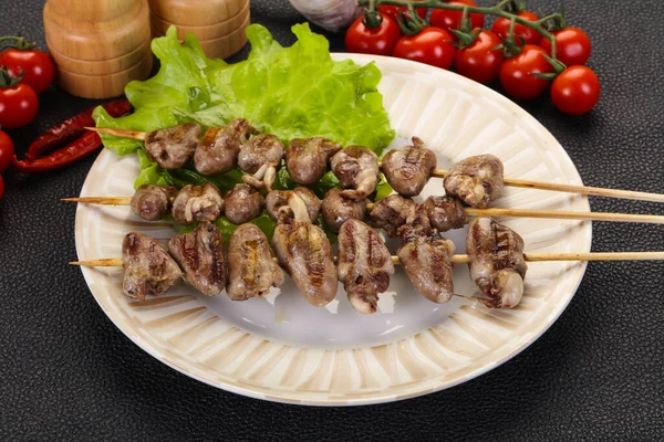 Hühnerherzen Spieß Asiatische Küche — Stockfoto