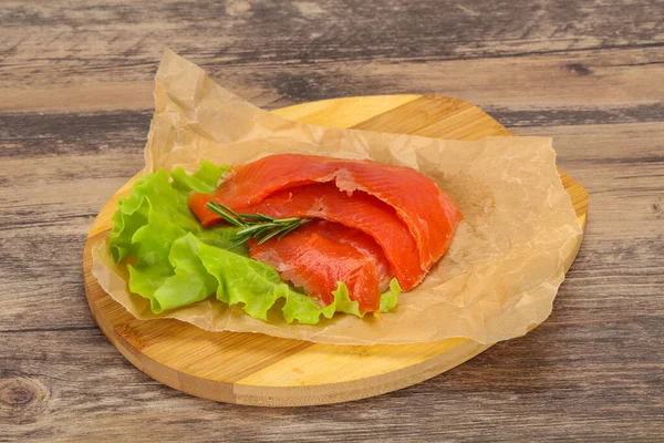 Sliced Salmon Fillet Snack Served Rosemary — Stock Photo, Image