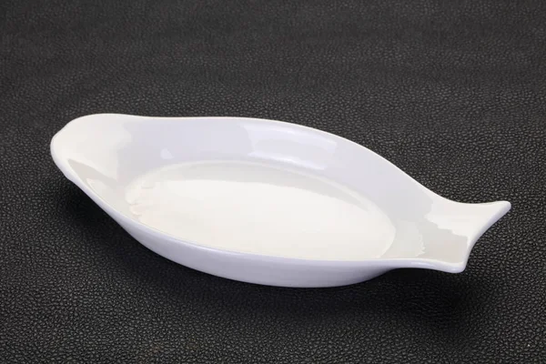 White Porcelain Bowl Black Background — Stock Photo, Image