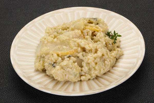 Armut Gorgonzola Peynirli Risotto — Stok fotoğraf