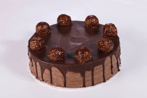 Delicous Cake Schokolade Mit Sahne — Stockfoto