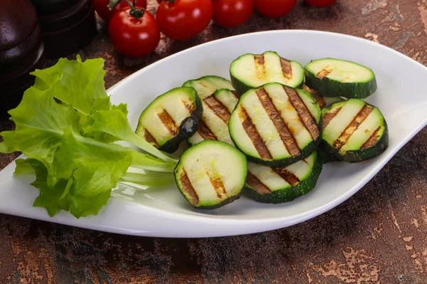 Cucina Vegana Zucchine Giovani Alla Griglia — Foto Stock