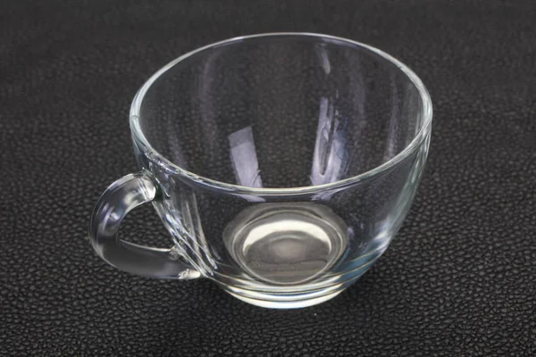 Tazza Vetro Vuoto Sfondo Nero — Foto Stock