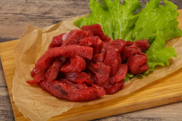 Raw Beef Meat Sliced Ready Cooking — Stock Photo, Image