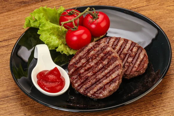 Escalope Hamburger Grillée Sauce Tomate — Photo