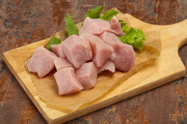 Cubo Carne Porco Fresco Cru Pronto Para Cozinhar — Fotografia de Stock