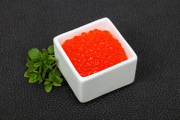 Caviar Vermelho Luxo Tigela — Fotografia de Stock