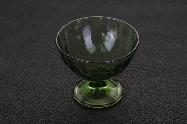 Empty Glass Bowl Black Background — Stock Photo, Image