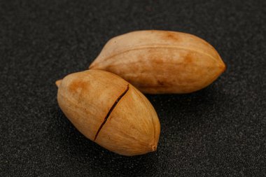 Ripe tasty Two whole pecan nuts