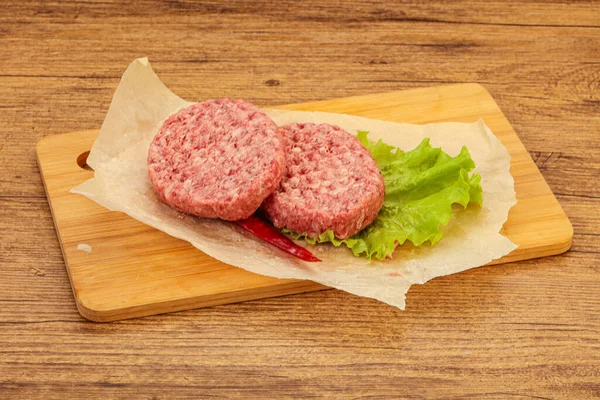 Costeleta Carne Crua Para Hambúrguer — Fotografia de Stock