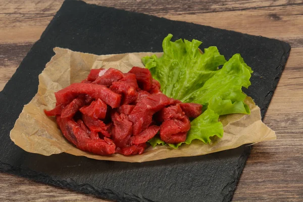 Raw Beef Meat Sliced Ready Cooking — Stock Photo, Image