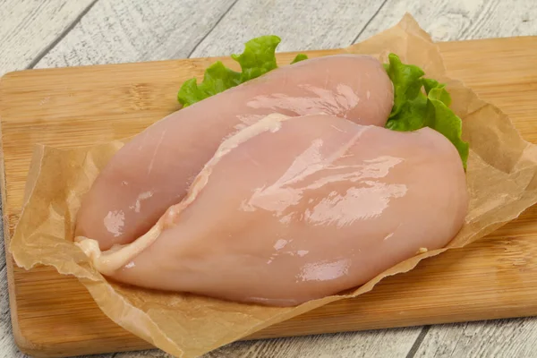 Two Raw Chicken Breast Ready Cooking — Stock Photo, Image