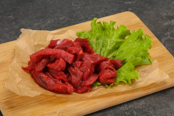 Raw Beef Meat Sliced Ready Cooking — Stock Photo, Image