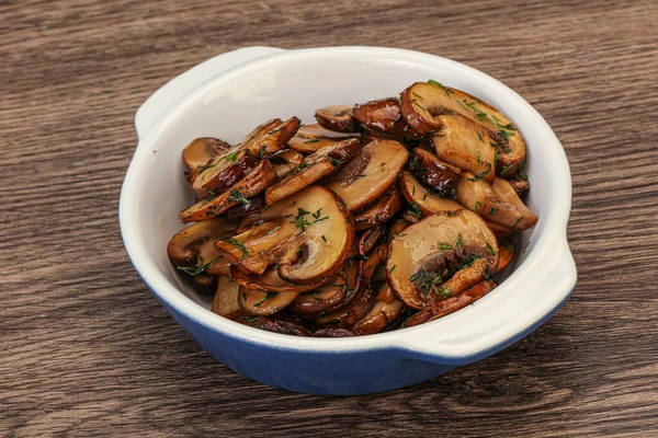 Roasted Champignon Herbs Spices Bowl — Stock Photo, Image