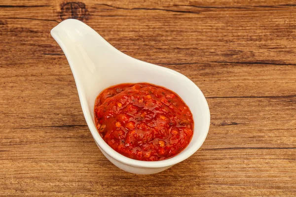 Salsa Piccante Piccante Pomodoro Nella Ciotola — Foto Stock