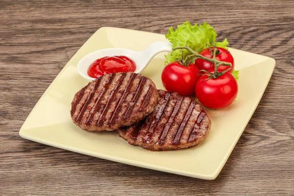 Escalope Hamburger Grillée Sauce Tomate — Photo