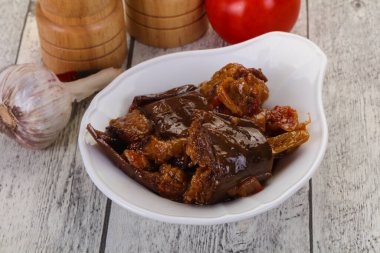 Eggpant snack - imam bayaldy domates ve biber ile