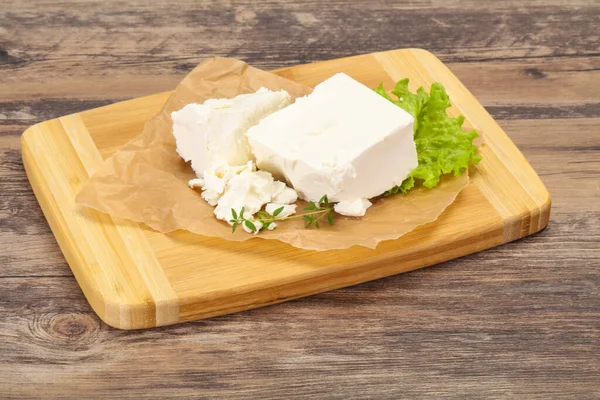 Feta Traditionnelle Grecque Fromage Pâte Molle Dans Assiette — Photo