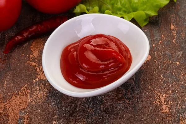 Tomato Ketchup Sauce Served Pepper Garlic — Stock Photo, Image