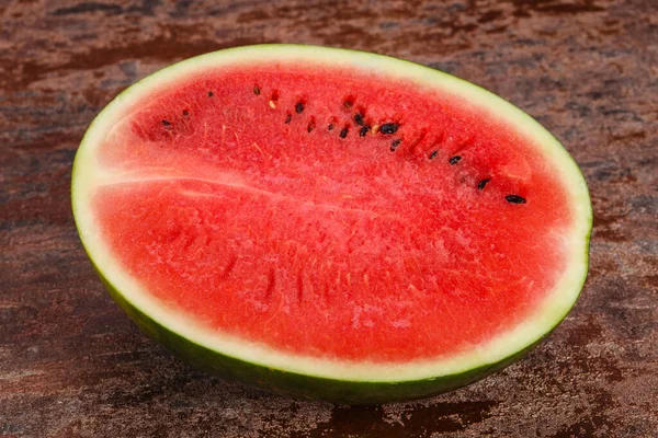 Reife Süße Saftige Hälfte Der Wassermelone — Stockfoto