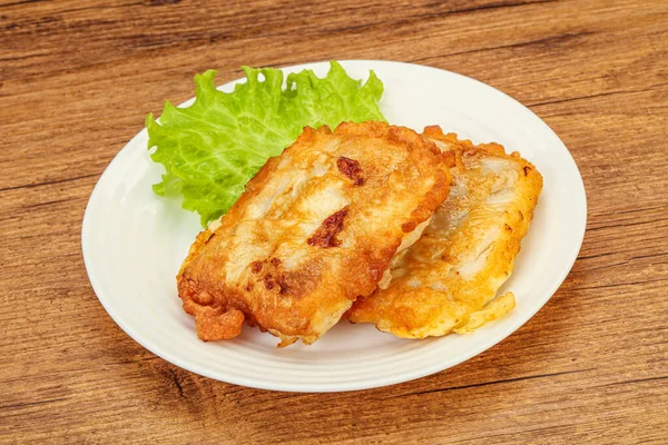 Peixe Assado Bacalhau Pão — Fotografia de Stock