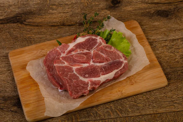 Raw Pork Steak Ready Grill — Stock Photo, Image