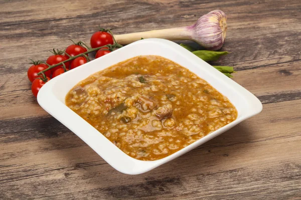 Kaukasische Charcho Suppe Mit Rindfleisch Und Reis — Stockfoto