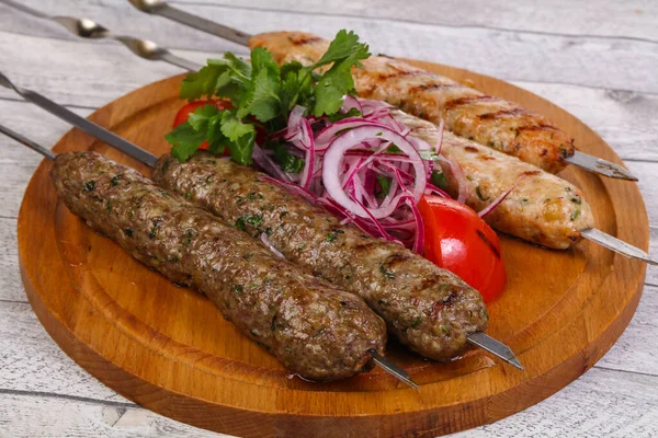 Beef Chicken Kebab Minced Meat — Stock Photo, Image