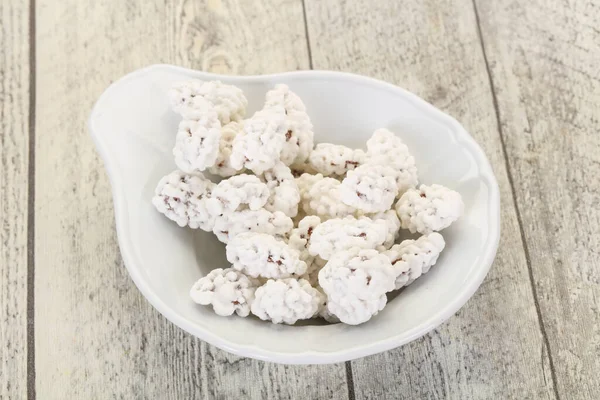 White Almond Candy Heap Bowl — Stock Photo, Image