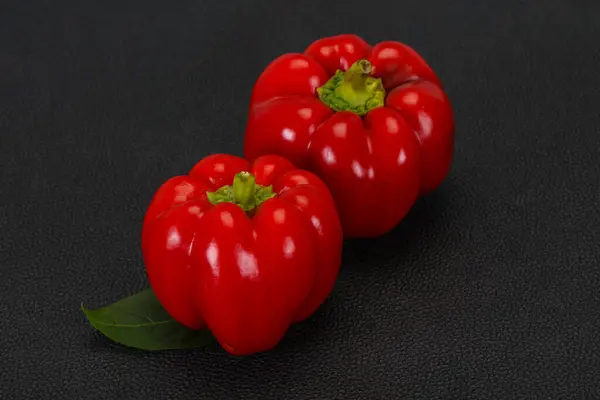 Ripe Red Bell Pepper Wooden Background — Stock Photo, Image