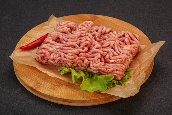 Raw Minced Pork Meat Cooking Board — Stock Photo, Image