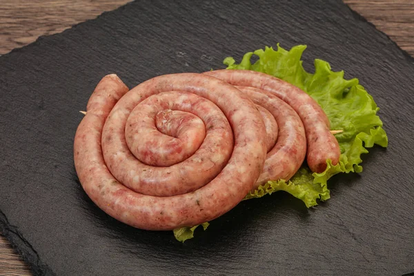 Rohe Schweinswurst Ring Für Den Grill — Stockfoto