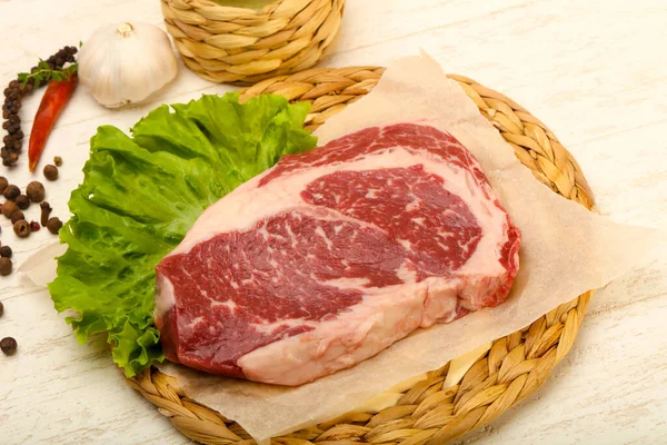 Costela Olho Bife Cru Pronto Para Cozinhar — Fotografia de Stock