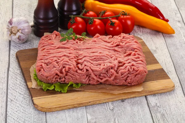 Raw Turkey Minced Meat Cooking — Stock Photo, Image