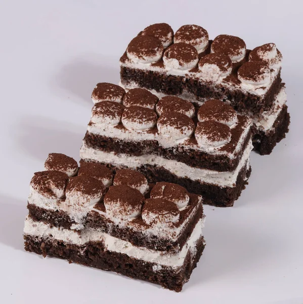 Делікатесний Торт Шоколад Вершками — стокове фото