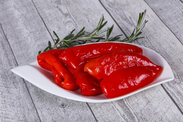 Eingelegte Rote Paprika Mit — Stockfoto