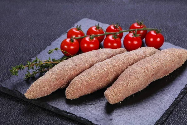 Salsicce Pollo Crude Pronte Griglia — Foto Stock