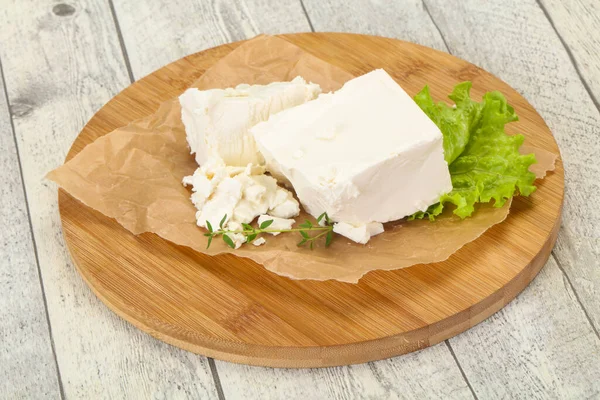 Feta Traditionnelle Grecque Fromage Pâte Molle Dans Assiette — Photo