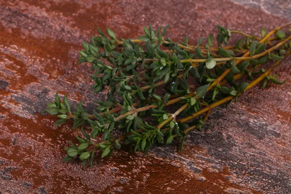 Green Thyme Branch Spice Cooking — Stock Photo, Image