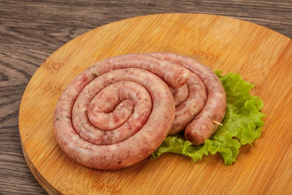 Raw Pork Sausage Ring Grill — Stock Photo, Image