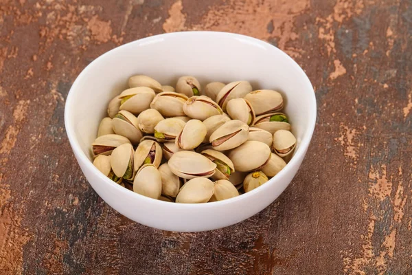 Pistachio Nuts Heap Bowl — Stock Photo, Image