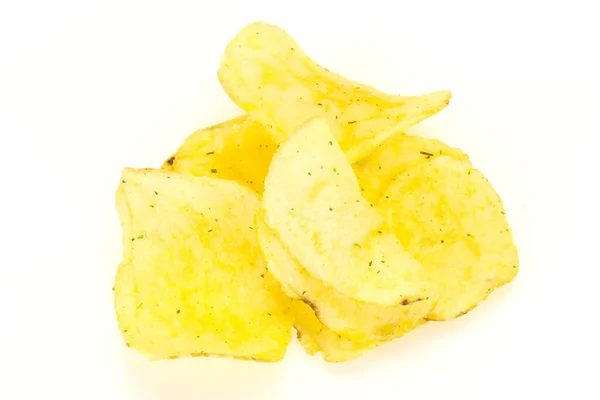 Natürliche Yuong Kartoffeln Gesalzen Chips Haufen — Stockfoto