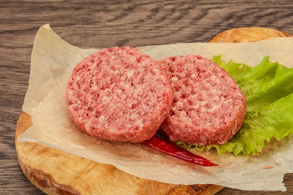 Escalope Viande Bœuf Cru Pour Hamburger — Photo