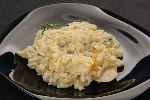 Rizoto Hruškami Sýrem Gorgonzola — Stock fotografie