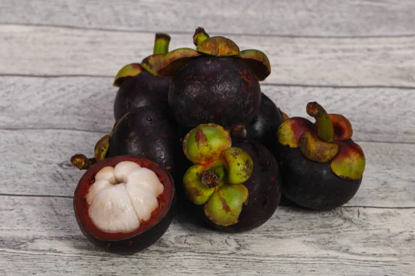 Érett Édes Delicous Egzotikus Gyümölcs Mangosteen — Stock Fotó