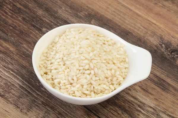 Arroz Arborio Cru Para Risoto Italiano — Fotografia de Stock